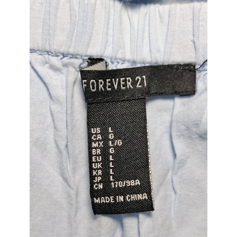 (2) F21 Off Shoulder Top Cotton Eyelet Embroidered Blouse Bright Red & Ice Blue - Picture 10 of 12